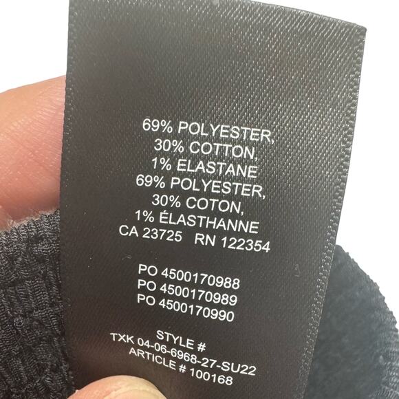 Wilfred Aritzia Crinkle Pull On Black Wide Leg Pants Elastic Sheer Womens Small - Picture 5 of 7